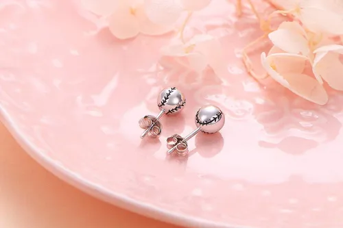 Miniatura 4 de Aretes de plata de ley S925 para baloncesto, béisbol, fútbol, rugby, softbol, voleibol, bola, bola, para mujeres y hombres