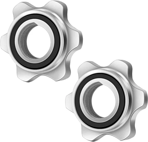 Miniatura 7 de Lamoutor 2 piezas de collar de tuerca hexagonal antideslizante con tornillo para mancuernas de barra para levantamiento de pesas