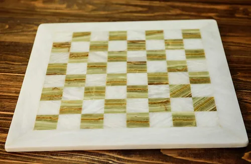 Miniatura 5 de RADICALn Tablero de ajedrez blanco y negro hecho a mano de mármol de 15 pulgadas 2-Blanco y negro