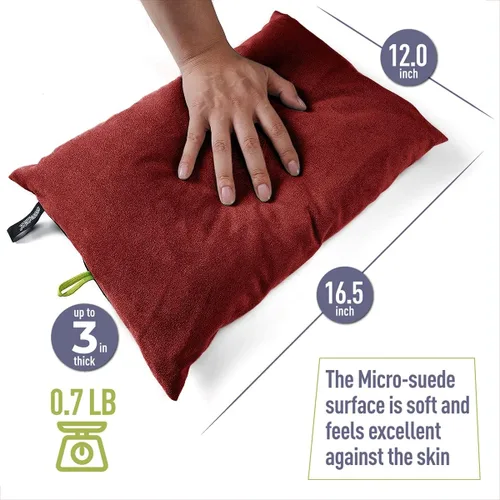 Miniatura 2 de ZOOOBELIVES Almohada de camping rellena de plumón para viajes, funda suave lavable, cojín de campamento pequeño para cuello y soporte lumbar sobre