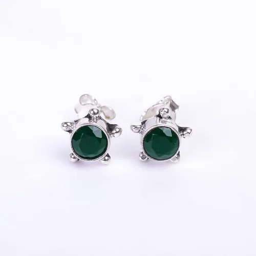 Miniatura 50 de Round Gemstone Stud Design 2