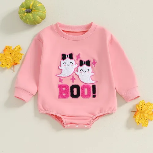 Miniatura 63 de FYBITBO Traje de Halloween para recién nacido, niña y niño, espeluznante temporada, mameluco con burbujas para otoño, Halloween, ropa de bebé