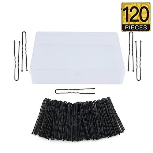 Miniatura 3 de Horquillas de pelo negro para boda en forma de U (120 unidades)