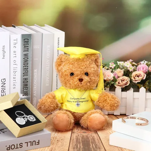 Miniatura 7 de El juego de regalo de graduación 2023 incluye pulseras de aliento de oso de graduación 2023, brazalete de graduación inspirador y collar