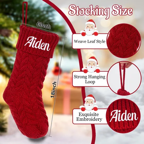 Miniatura 12 de Calcetines de Navidad personalizados para perros y gatos, calcetín de Navidad bordado con nombre personalizado en forma de pata de mascota o hueso