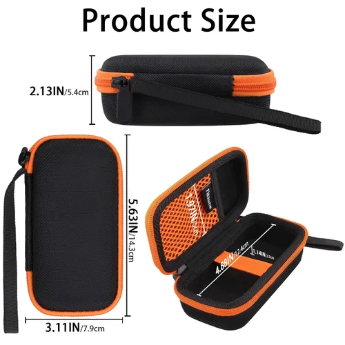 Miniatura 6 de Funda protectora de transporte para Klein Tools GFCI receptáculo probador de tomas de corriente 120V RT250, funda negra + cremallera naranja