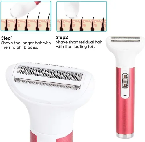 Miniatura 5 de Afeitadora eléctrica para mujer, depilación eléctrica recargable, carga USB, 5 en 1, afeitadora sin dolor para bikini, mujer, área, nariz, axila