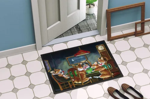 Miniatura 4 de Caroline's Treasures 7416JMAT Corgi Playing Poker - Tapete para puerta delantera, 24 x 36 pulgadas, para interiores y exteriores, para entrada