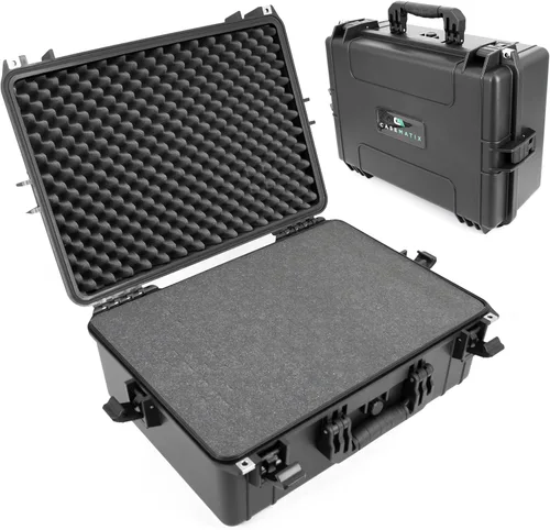Miniatura 9 de CASEMATIX Estuche rígido pequeño impermeable de 9.5 pulgadas con espuma personalizable para electrónica portátil, herramientas y accesorios, funda