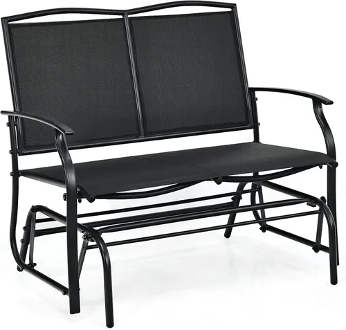 Giantex Bancos planeadores de patio para exteriores, silla mecedora con marco de acero, capacidad de 400 libras, balancín de columpio para patio,