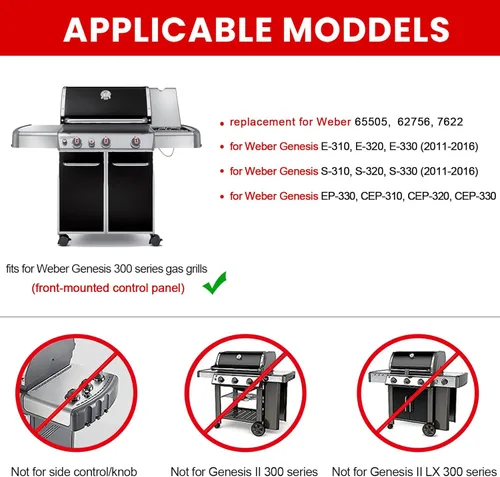 Miniatura 4 de GasSaf Barra aromatizadora 7620, 7622 de repuesto de deflectores de calor para Weber 7621 65505 Genesis 300 Series E310 E320 E330 S310 S320 S330