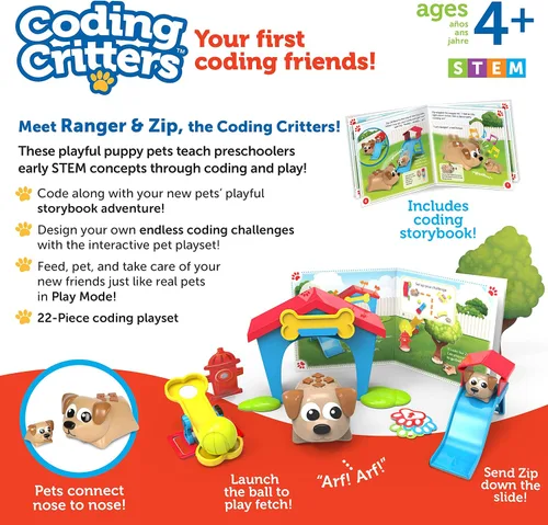 Miniatura 7 de Learning Resources Coding Critters Ranger & Zip, juego de 22 piezas, a partir de 4 años, juguete de codificación temprana sin pantalla para niños