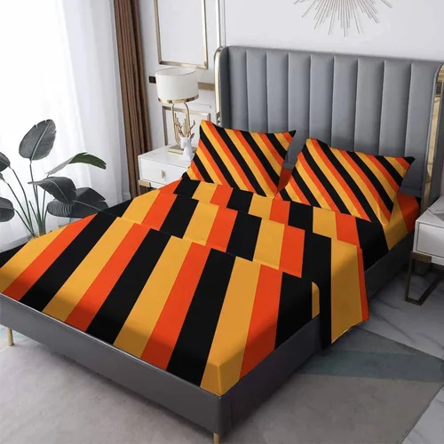 Miniatura 11 de Juego de sábanas abstractas tamaño individual, sábanas de microfibra suave y bolsillo profundo, sábanas y fundas de almohada estampadas sin arrugas