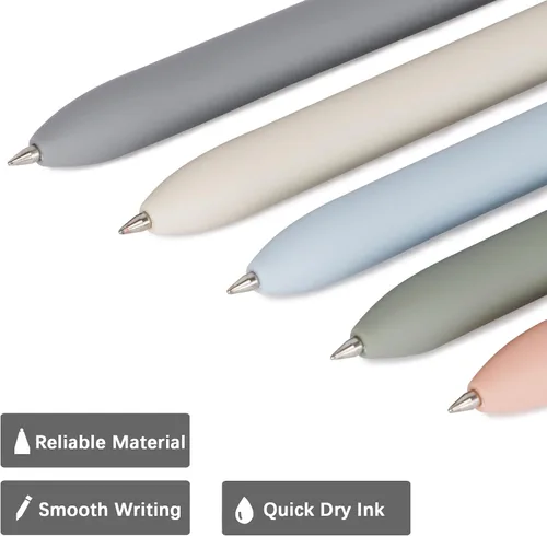 Miniatura 8 de Bolígrafos de tinta de secado rápido, bolígrafos de gel de punta fina de escritura suave, bolígrafos retráctiles de tinta negra de 0.020 in