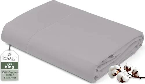 Miniatura 161 de Royale Linens Sábana encimera de tamaño individual XL 100% Algodón Orgánico – Super suave – Sábanas superiores de percal – Sábana encimera