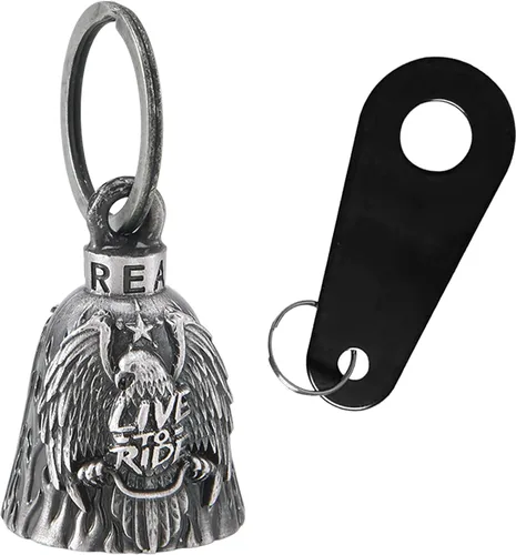 Miniatura 14 de Dream Apparel Campana de Motocicleta Ángel Guardián para Ahuyentar Gremlins, Campana para Motociclistas para Hombres y Mujeres, Regalo de Buena