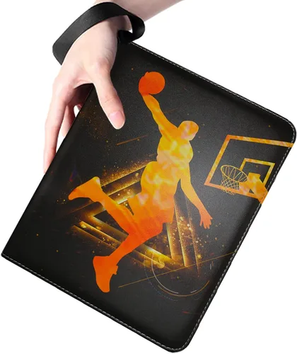 Miniatura 7 de Carpeta de Tarjetas de Baloncesto 900 Bolsillos, Porta Tarjetas de Coleccionistas, Álbum de Tarjetas de Baloncesto de 9 Bolsillos con 50 Fundas