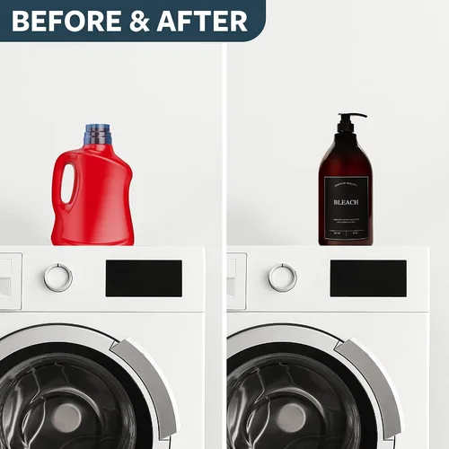 Miniatura 5 de Calindiana Modern Farmhouse Dispensador de Detergente Líquido para Ropa con Lejía para Decoración y Organización del Cuarto de Lavado, Envases