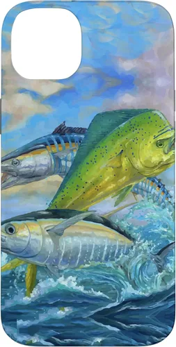 Miniatura 14 de iPhone 13 lindo Mahi Mahi verde pesca atún caso