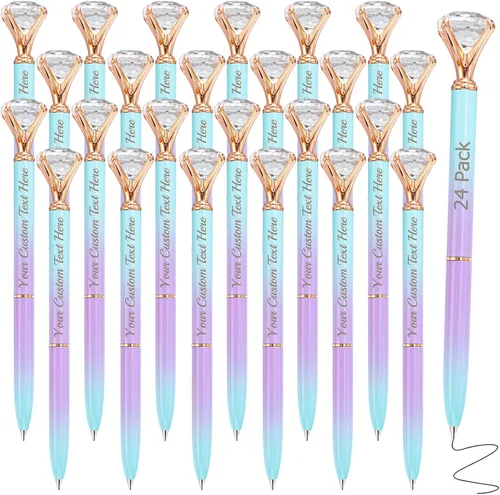 Miniatura 34 de Bolígrafos personalizados con punta de lápiz capacitivo, bolígrafo de diamante con nombre grabado personalizado, grabado gratis, logotipo Estilo 3