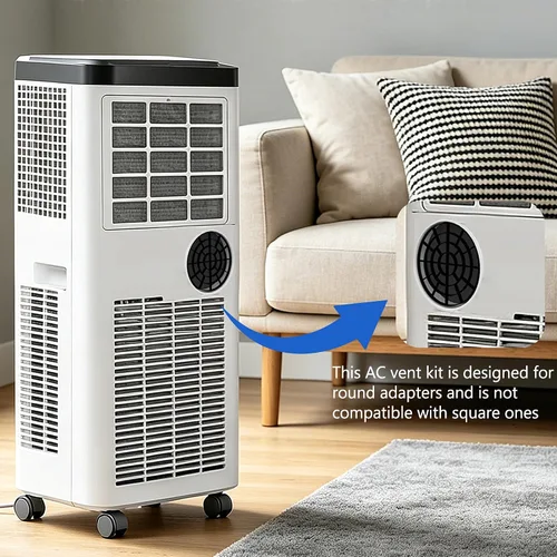 Miniatura 4 de Kit portátil de ventilación de ventana de CA, con manguera de escape de 5.9 pulgadas, acoplador de 5.9 pulgadas y protector de pájaros, kit