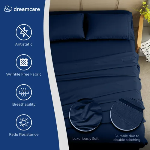 Miniatura 2 de DREAMCARE Juego de sábanas de tamaño King, 4 piezas, sábanas refrescantes de hasta 21 pulgadas de profundidad, sábanas y fundas de almohada de lujo