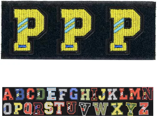 Miniatura 5 de Paquete de letras inglesas A-Z Parche táctico de moral, parche de gancho y bucle, juego de insignias bordadas del ejército, mochila, sombrero
