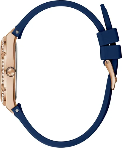 Miniatura 3 de Guess Reloj de cristal de silicona azul + tono oro rosa