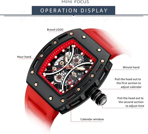 Miniatura 7 de MF MINI FOCUS Watch Wristwatch Fashion Hollow Big Dial Luminous Waterproof Sport Analog Quartz Business Mens Watches Silicon Strap Dress Watch