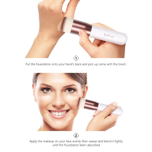 Miniatura 6 de DUcare Brochas de maquillaje de doble punta para base de polvo, cepillo corrector perfecto para líquido cónico redondeado, crema, polvo, mezcla
