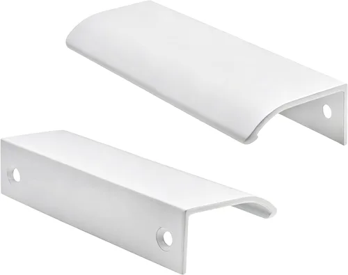Miniatura 20 de Tiradores negros de 3.94 pulgadas para gabinete, 6 unidades, espacio entre agujeros de 2.52 pulgadas, tiradores de borde de aleación de aluminio