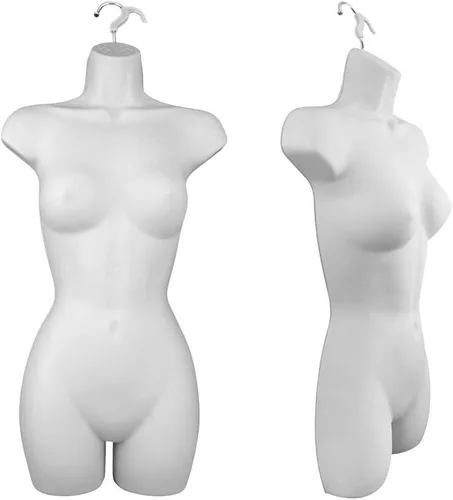 Only Hangers Torso de Mujer Maniquí Colgante de Plástico Femenino Forma de Cuerpo Blanco - Se Vende en Juegos de 1, 2, 3 y 4 (4)