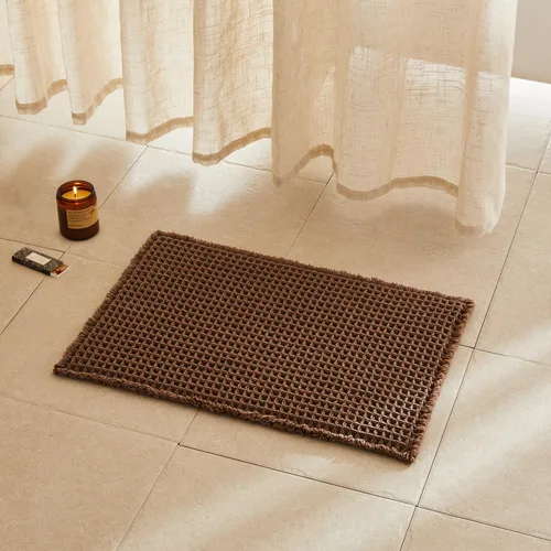 Miniatura 60 de TYUU Tapete de baño estilo gofre, tapete de baño bohemio, antideslizante, lavable, súper absorbente, de secado rápido, bonito tapete de baño