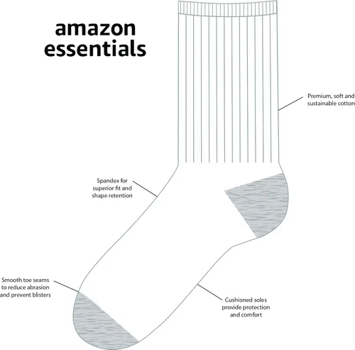 Miniatura 2 de Tienda Essentials Calcetines de algodón para niños y niños pequeños, 10 pares
