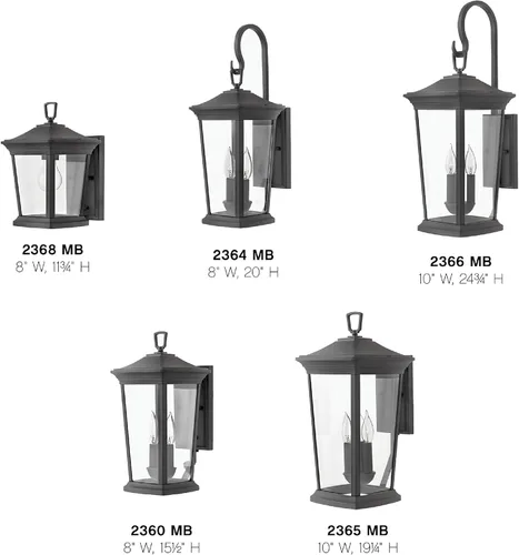 Miniatura 5 de Hinkley Bromley Collection - Linterna pequeña de pared LED de 4 W, color negro museo
