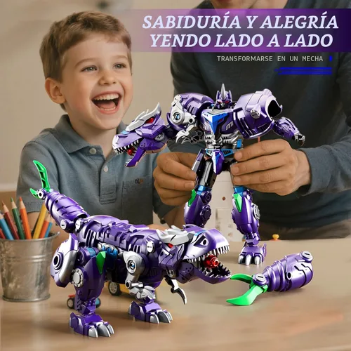 Miniatura 2 de Resosese Figuras de juguetes transformadores, juguetes robot para niños, figura de acción para niños, juguetes de dinosaurio de cumpleaños