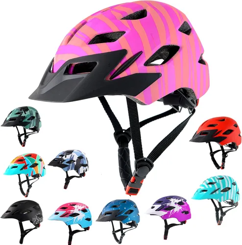 Miniatura 29 de Kids Bike Helmet,Bavilk Kids Boys Girls Bike Helmets with LED Light Detachable Visor Children Youth Teen Multi-Sport for Skating Cycling Scooter