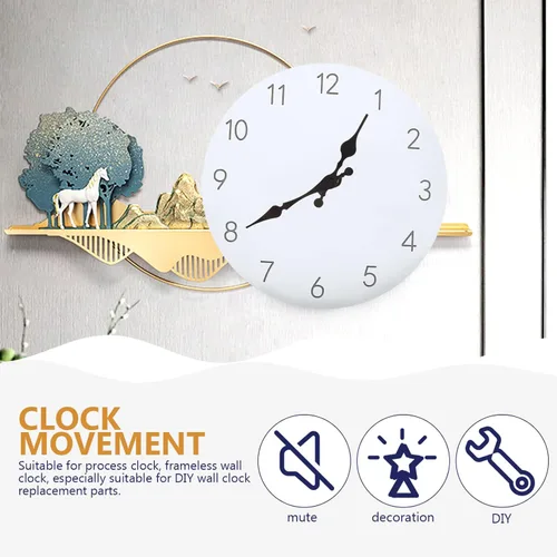 Miniatura 5 de Housoutil 1 Unidades Reloj de Pared Movimiento Reloj Mecanismo Reloj Manos y Motor Kit DIY Reloj de Pared Piezas Reloj de Metal Reloj de Pared DIY