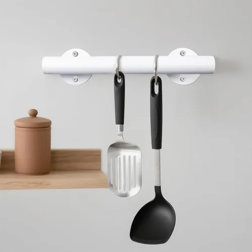 Miniatura 6 de Barandilla de escalera de tubo de montaje en pared blanca de 1 pie, barandillas de mano para escaleras interiores, barras de agarre de metal de 12