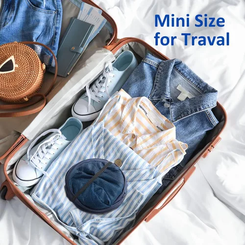 Miniatura 2 de TECHMILLY Cesta de Lavandería Plegable de Malla Pop Up con Asas Resistentes y Bolsillo Lateral - Cestas de Ropa Portátiles y Plegables para Azul