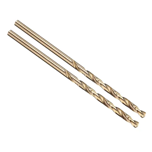 Miniatura 281 de PATIKIL Broca Jobber de 0.039 in, vástago recto M35 cobalto 5% acero de alta velocidad 135° acabado dorado para metal duro de acero inoxidable - 2