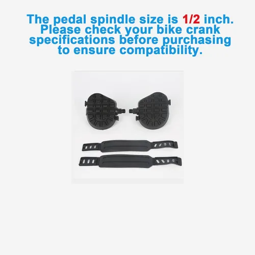 Miniatura 3 de 1/2 9/16Exercise Bike Pedals for Indoor Bike, Stationary Bike, Spin Bike, Gym Pedals with Toe Clips, 1 Pair