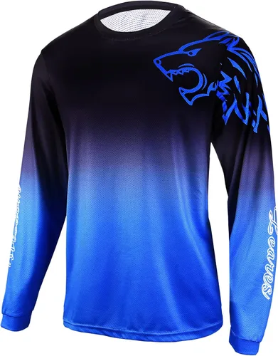 Camisetas de ciclismo de montaña para hombre, manga larga, MTB Off-Road Motocross Jersey de secado rápido y absorbe la humedad