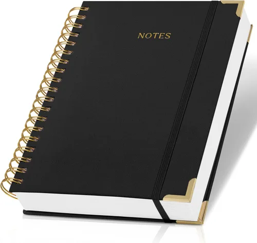 Miniatura 12 de Cuaderno en Espiral Grueso con Portada de Lino Moderno para Mujeres en Formato B5 - Cuaderno de Notas Rayado para la Universidad con 300 Páginas