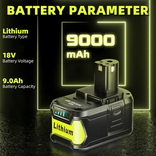 Miniatura 2 de Paquete de 2 baterías actualizadas de 9000 mAh P108 compatibles con Ryobi 18 V batería de litio P108 P102 P103 P104 P105 P107 P109 P122