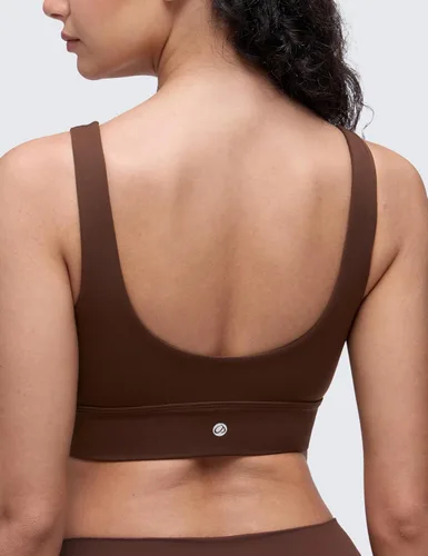 Miniatura 21 de CRZ YOGA Butterluxe - Brasier deportivo con espalda en U para mujer, cuello redondo, acolchado, de bajo impacto, para yoga, entrenamiento