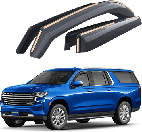 Miniatura 11 de Goodyear Deflectores de ventana de canal inastillables para GMC Acadia 2017-2023, protectores de lluvia, viseras de ventana para automóviles