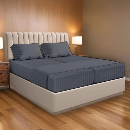 Miniatura 12 de Ready To Rest Juego de sábanas 100% algodón egipcio dividido tamaño Queen para cama ajustable de 5 piezas, se adapta a colchones de hasta 16