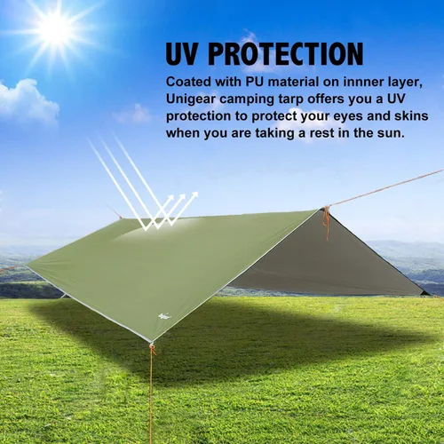 Miniatura 3 de Casa de campaña impermeable, lona para refugio y parasol Verde