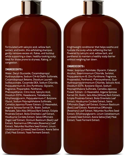 Miniatura 9 de DEL SUR Juego de champú y acondicionador aclarante para cabello graso 16 onzas líquidas con Camellia Japonica, ácido salicílico, papaya